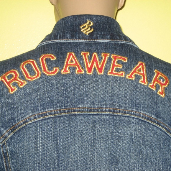 ROCAWEAR Denim 2-piece suit  Jacket and Crop Jeans PLUS SIZE 2X, 18 Y2K - Picture 16 of 17